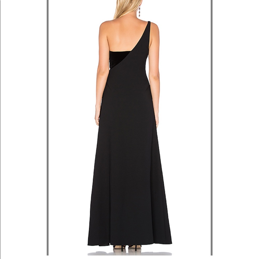Jill Stuart One-Shoulder Wrap Crepe & Velvet gown - Picture 3 of 5